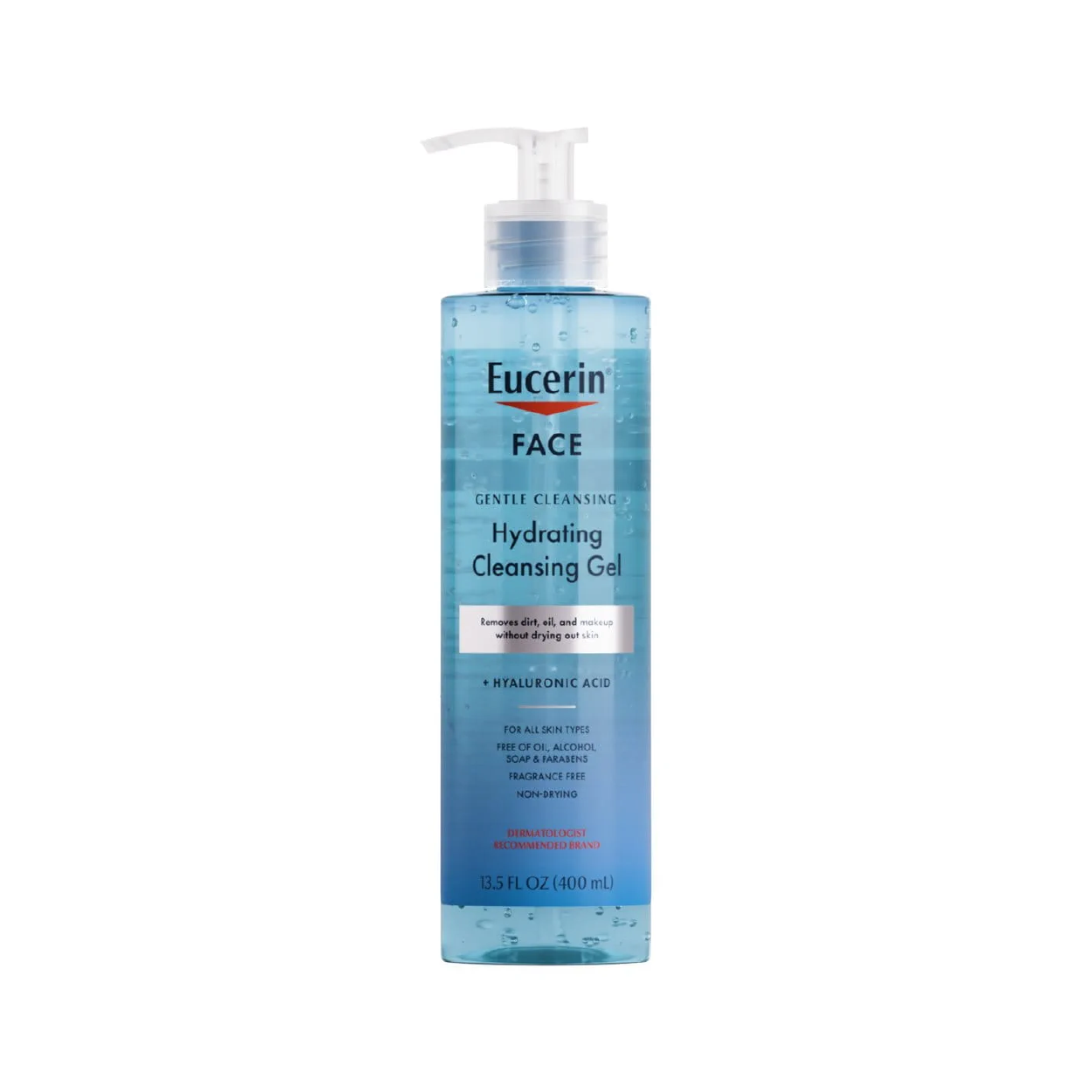 Eucerin Face Hydrating Cleansing Gel Fragrance Free, 13.5 Fl Oz (400 Ml)