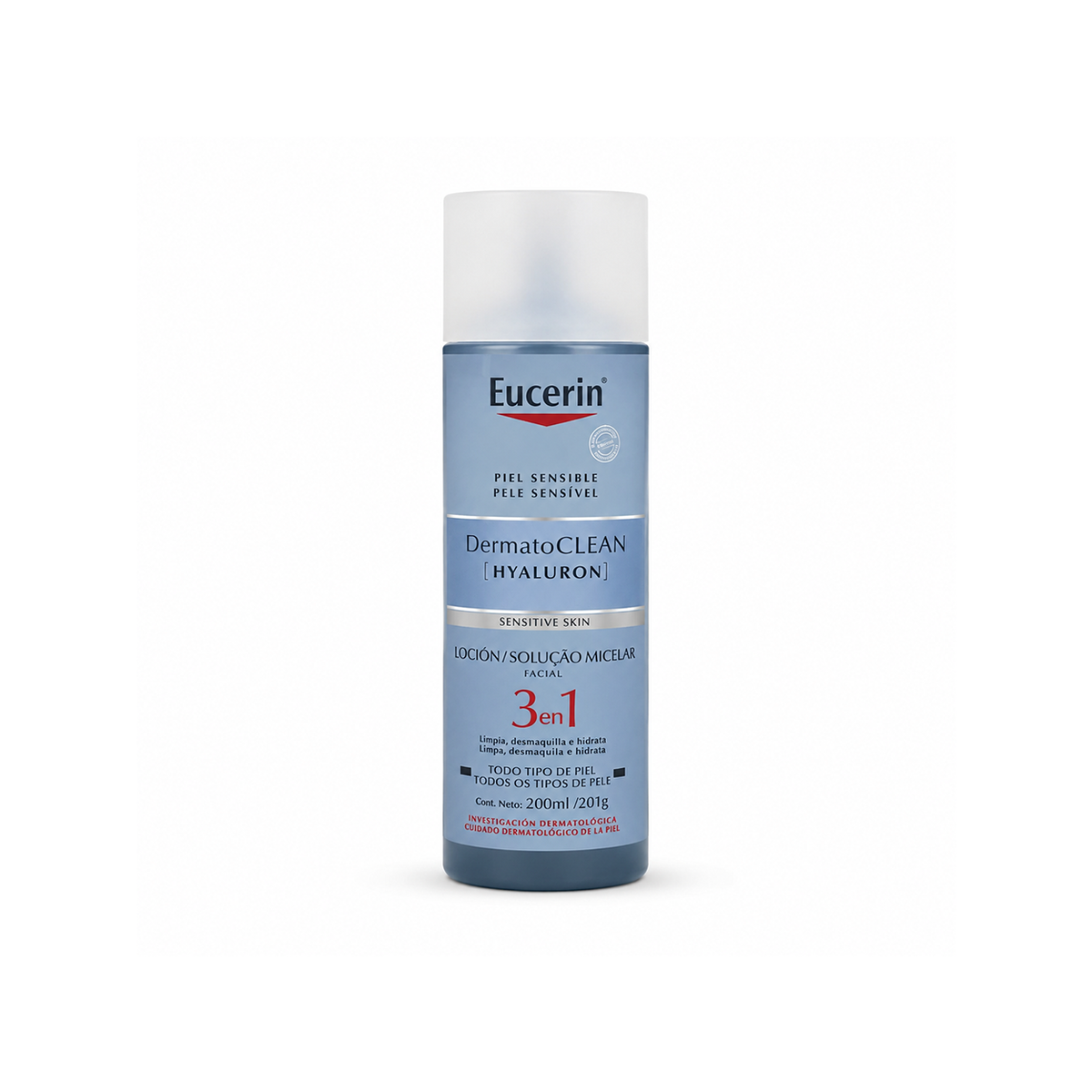 Eucerin DermatoCLEAN [HYALURON] 3-in-1 Micellar Lotion 200ml for gentle cleansing and hydration of sensitive skin