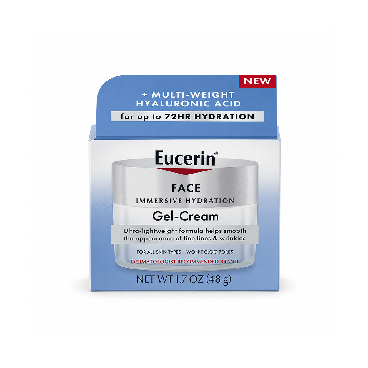 Eucerin Face Immersive Hydration Gel-Cream 48g hydrating face gel cream for dry and dehydrated skin with hyaluronic acid