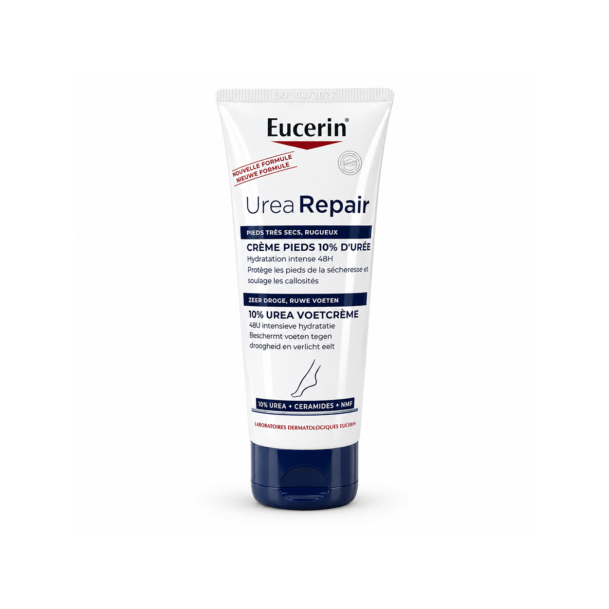 Eucerin UreaRepair 10% Urea Foot Cream 100ml foot repair cream providing intensive 48-hour hydration for very dry and rough feet.