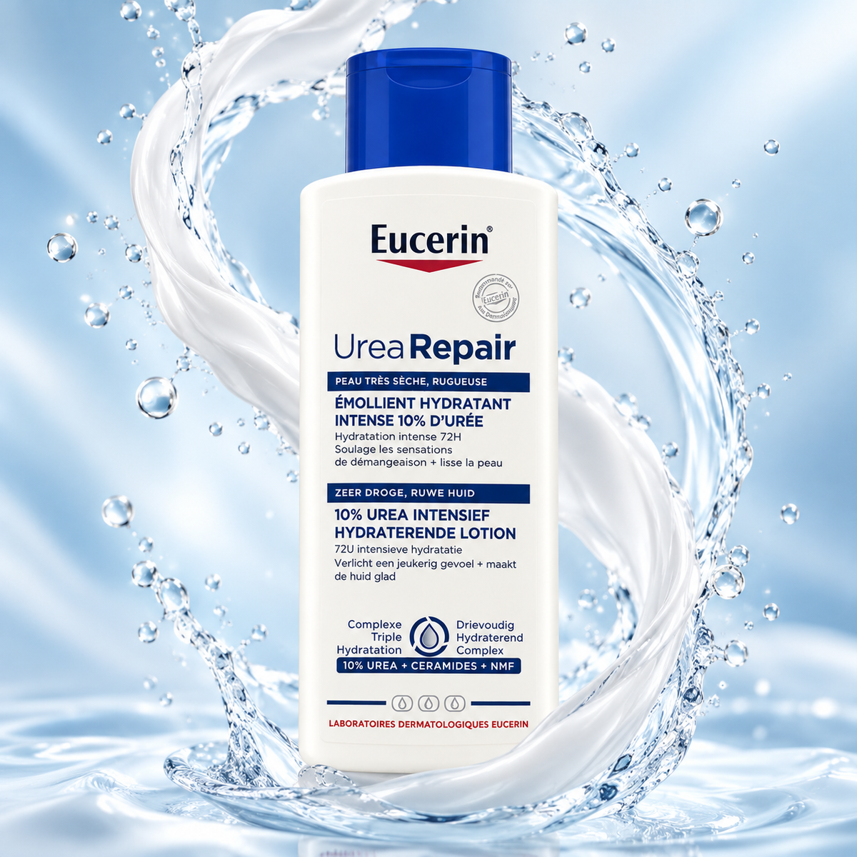 Eucerin UreaRepair 10% Urea Intensive Hydrating Lotion 400ml for very dry rough skin with 72-hour hydration