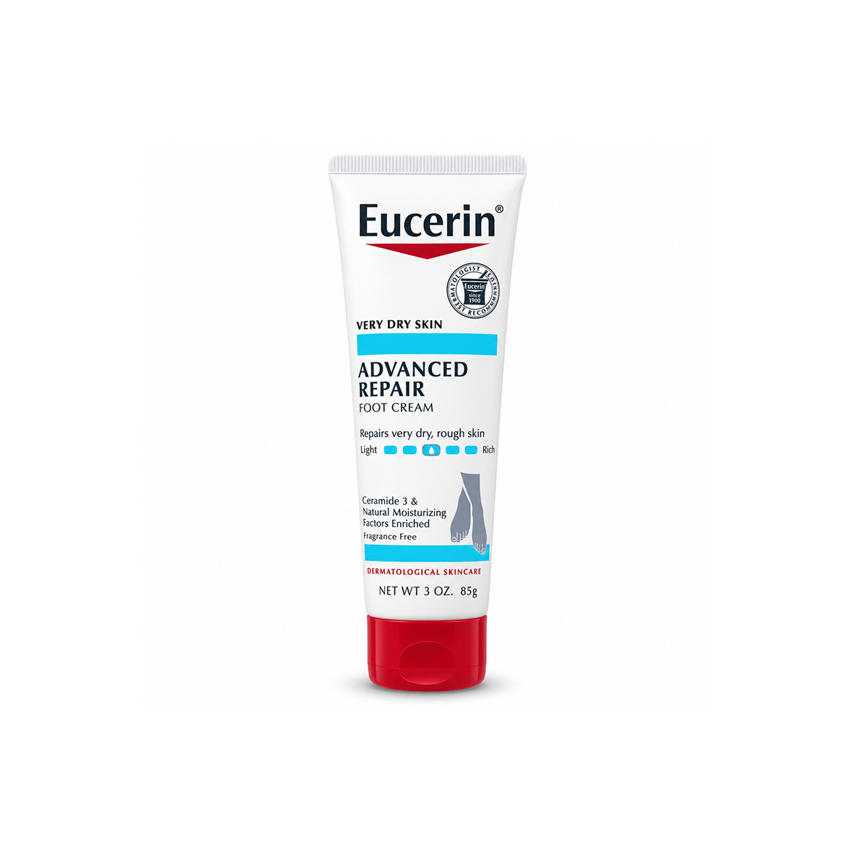 Eucerin Advanced Repair Foot Cream 85g for very dry, rough feet, with moisturizing and skin barrier care benefits
