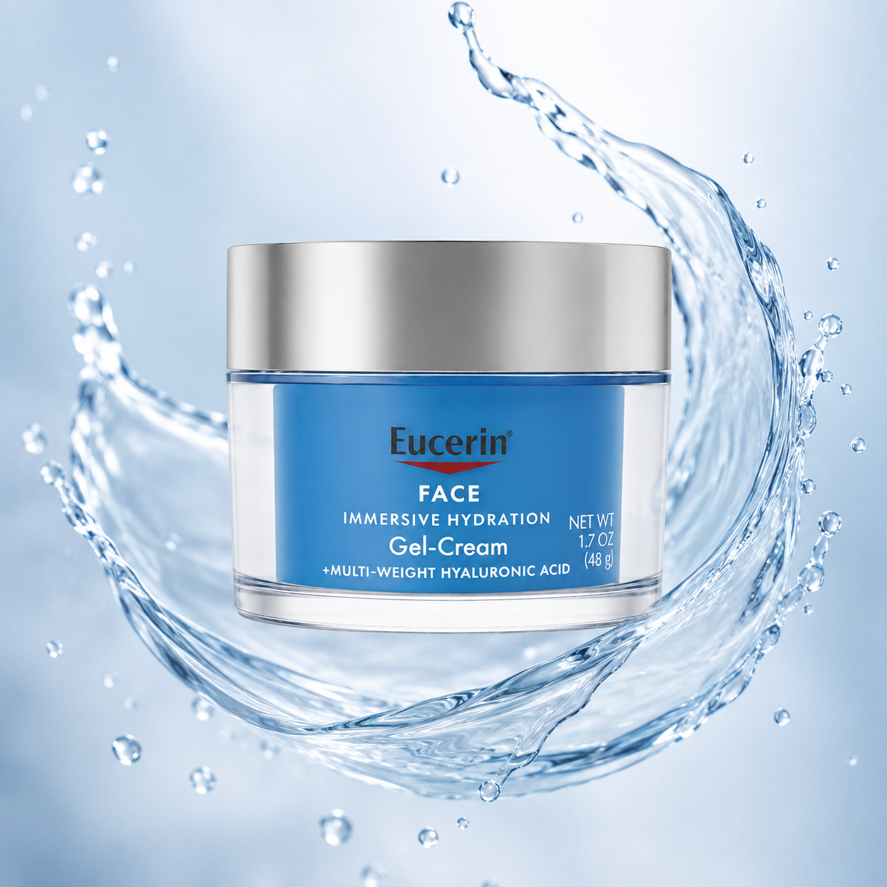 Eucerin Face Immersive Hydration Gel-Cream 48g hydrating face gel cream for dry and dehydrated skin with hyaluronic acid