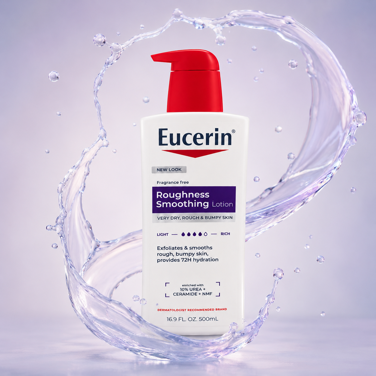 Eucerin Roughness Smoothing Lotion 500ml body lotion for very dry rough and bumpy skin with 72-hour hydration benefits
