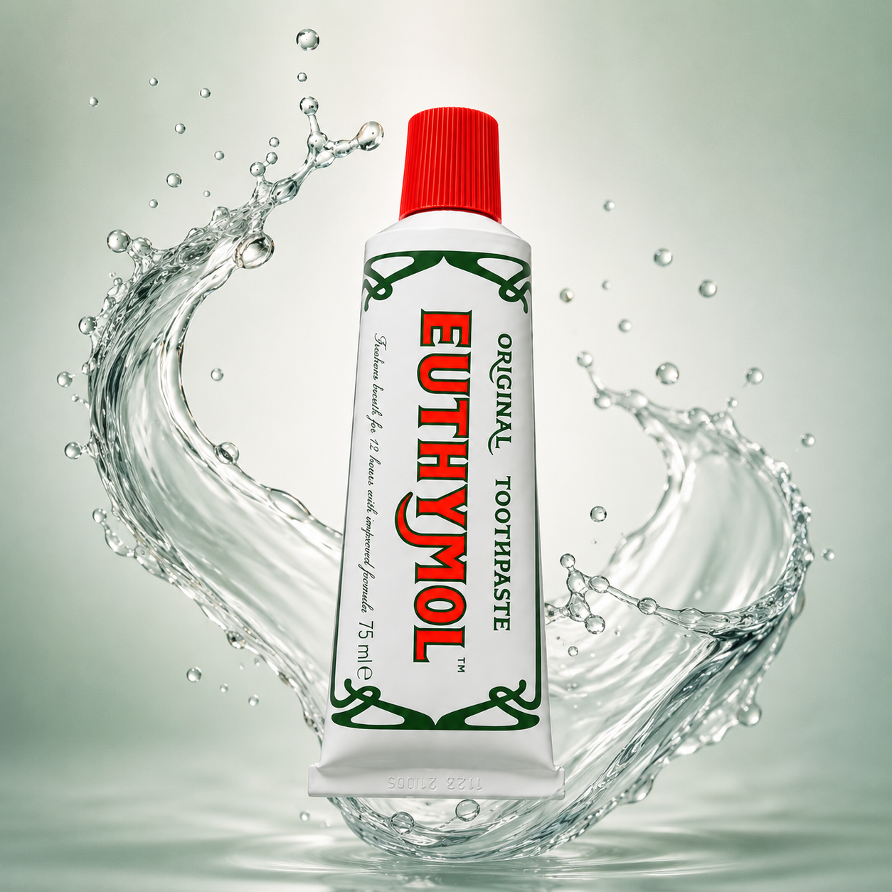 Euthymol Original Toothpaste 75ml fluoride-free toothpaste for long-lasting fresh breath and daily plaque removal care