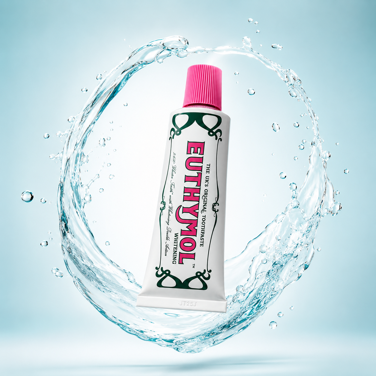 Euthymol Whitening Toothpaste 75ml fluoride toothpaste for fresh breath and surface stain removal in vintage-style packaging