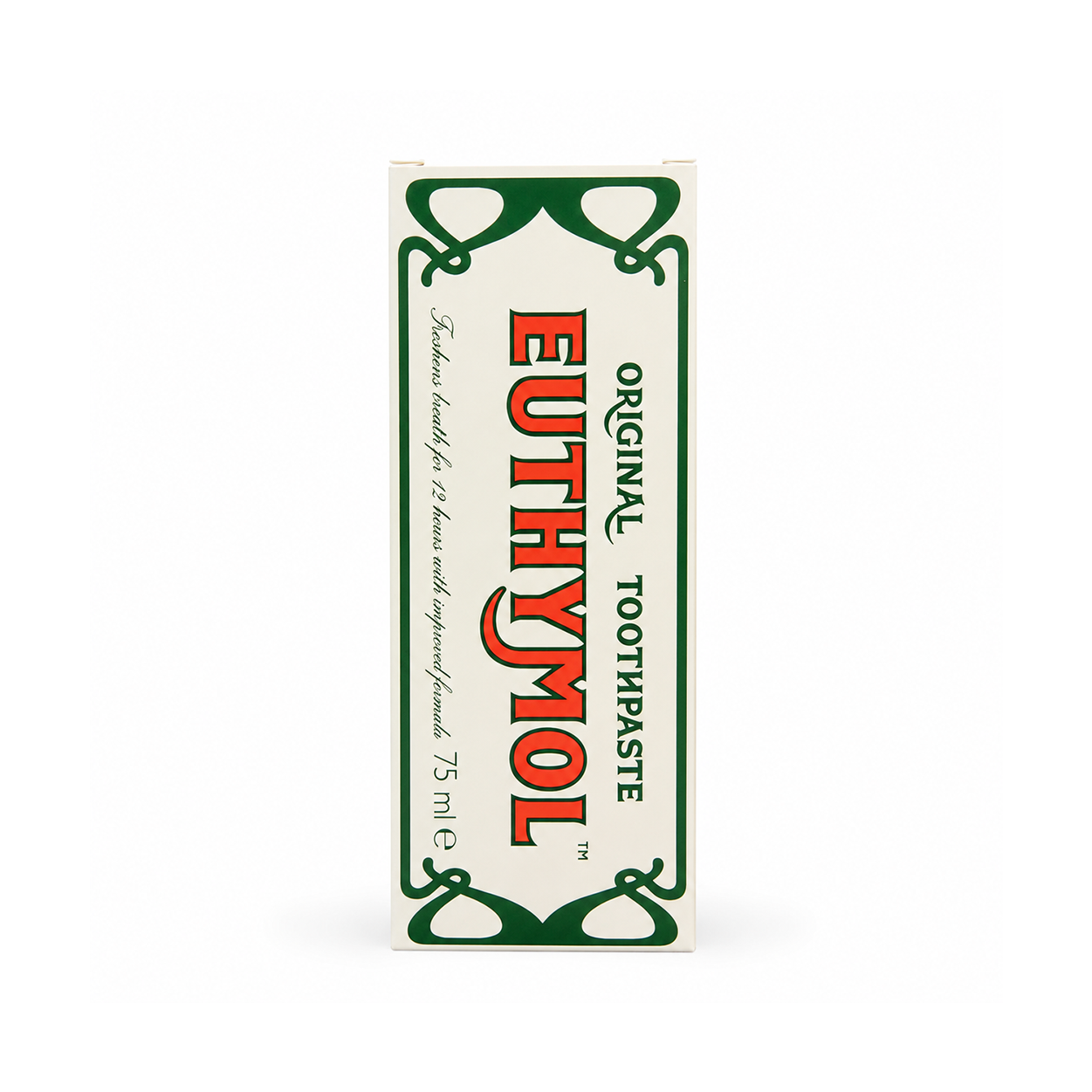 Euthymol Original Toothpaste 75ml fluoride-free toothpaste for long-lasting fresh breath and daily plaque removal care