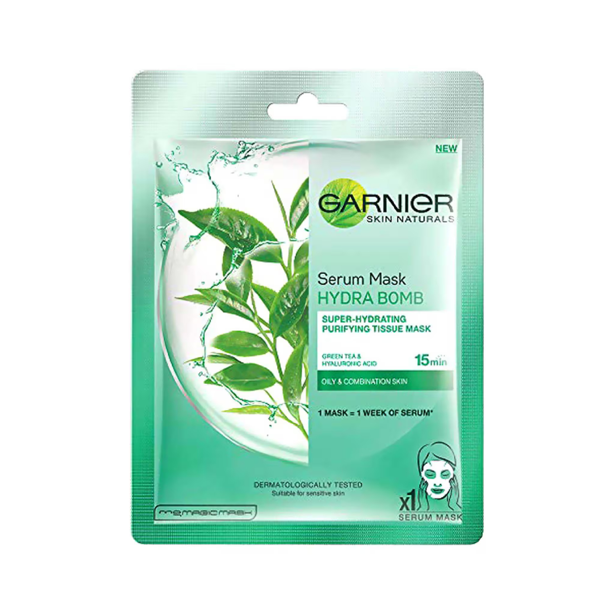 Garnier S.Act Hydrating Face Mask H.Bomb Greean Tea 32G