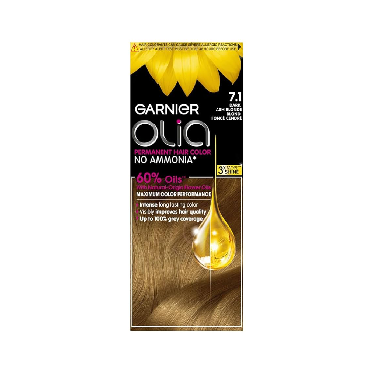Garnier Olia 7.1 Dark Ash Blonde Permanent Hair Color