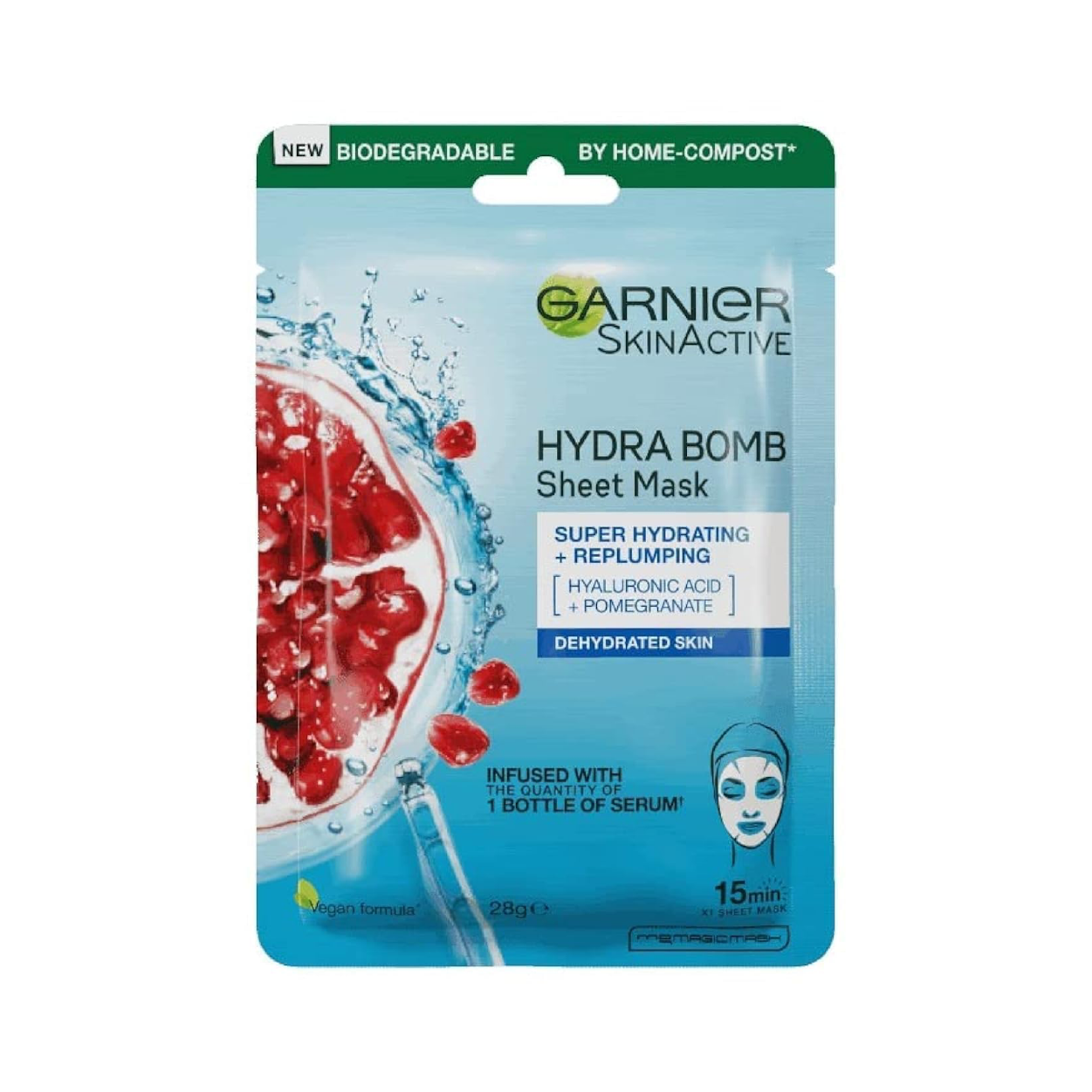 Garnier Hydra Bomb Mask Dehydratede Skin Pomegranate+Hyaluronic Acid