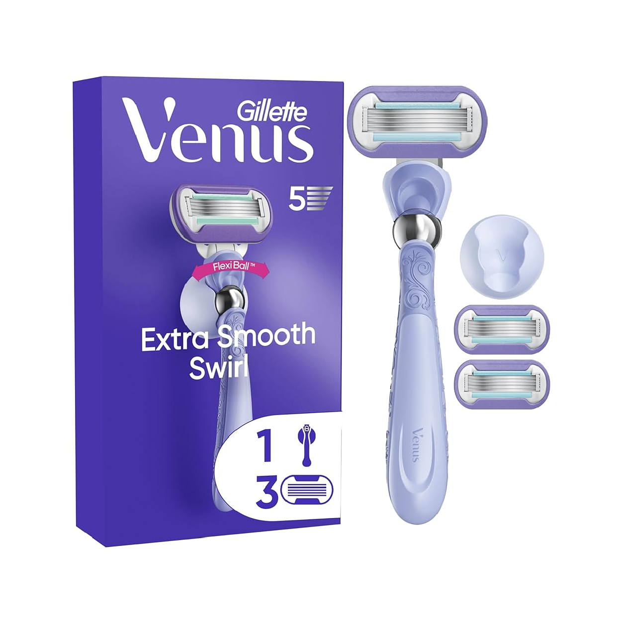 Gillette Venus Swirl Extra Smooth Razor 1+3 Blade