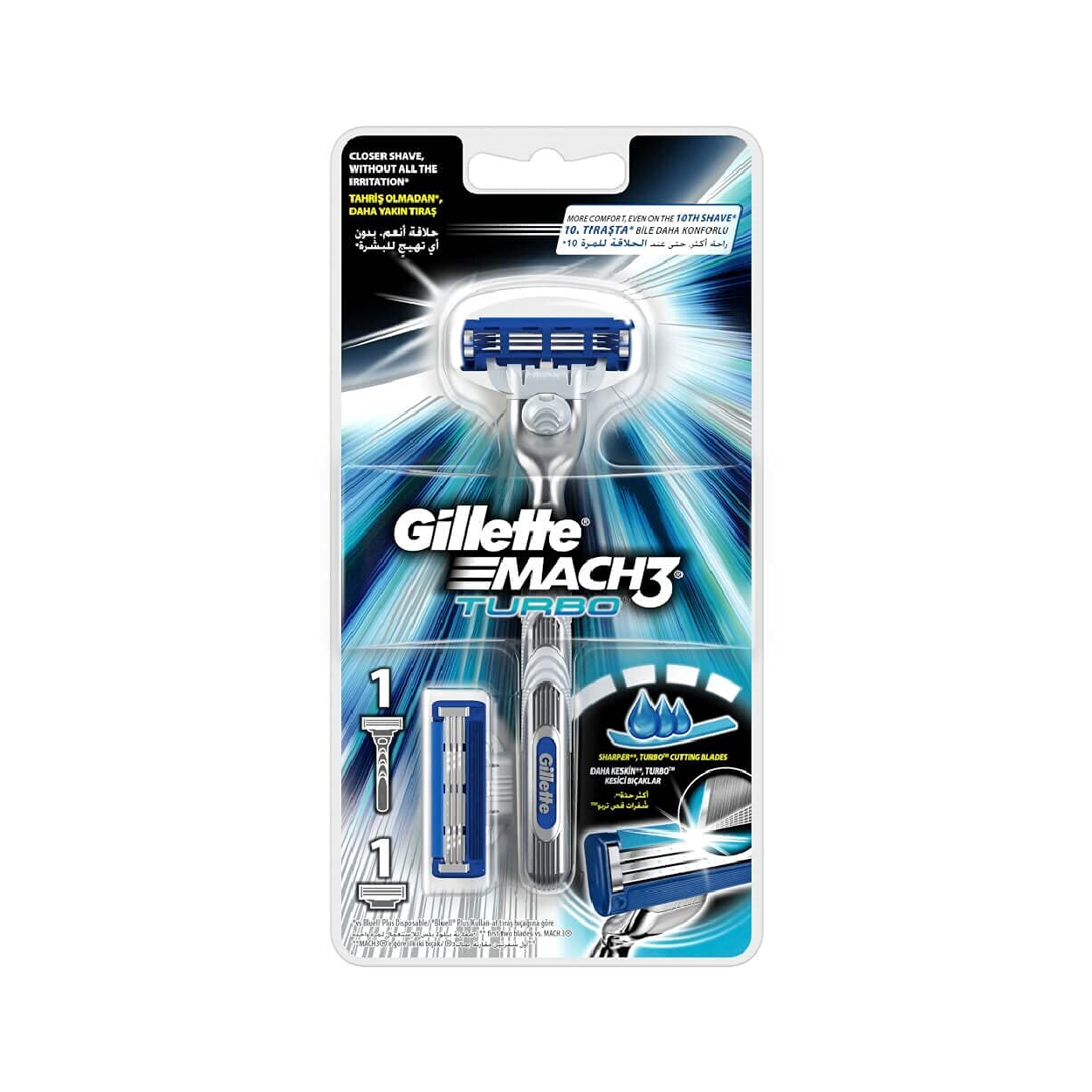 Gillette Mach3 Turbo Razor 2 Up