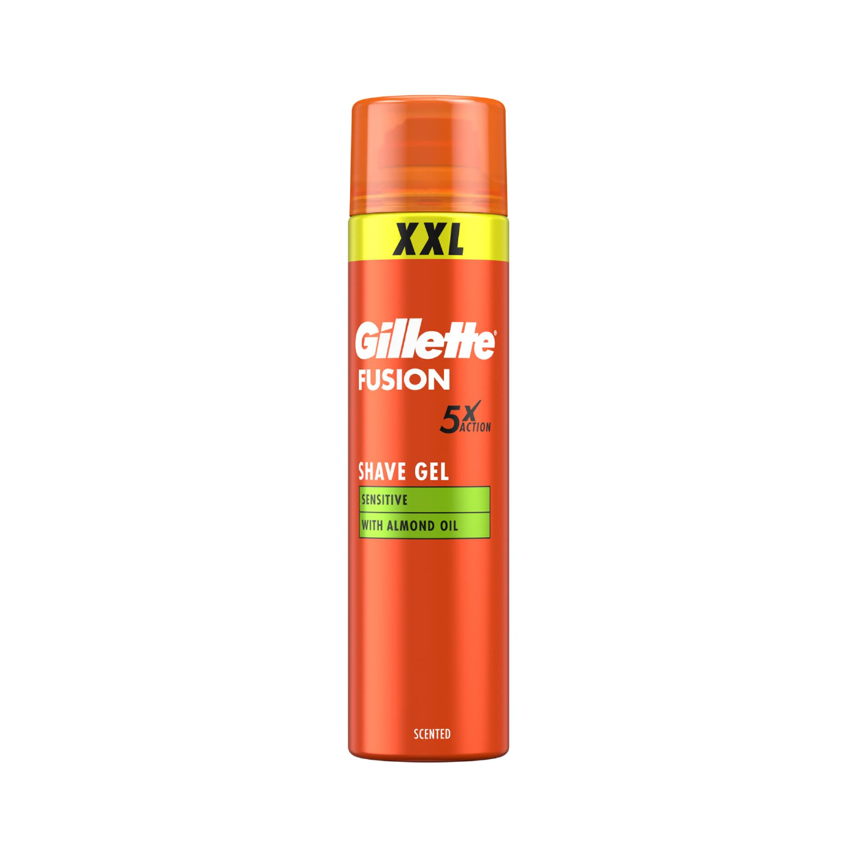 Gillette Fusion 5X Shave Gel Xxl Sensitive W/Almond Oil Scented 240Ml