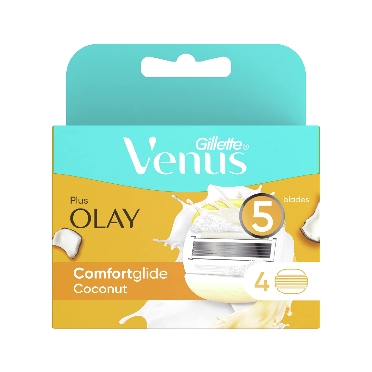 Gillette Venus Olay+ Comfortglide Coconut Scent 5Blade 2In1 4'S