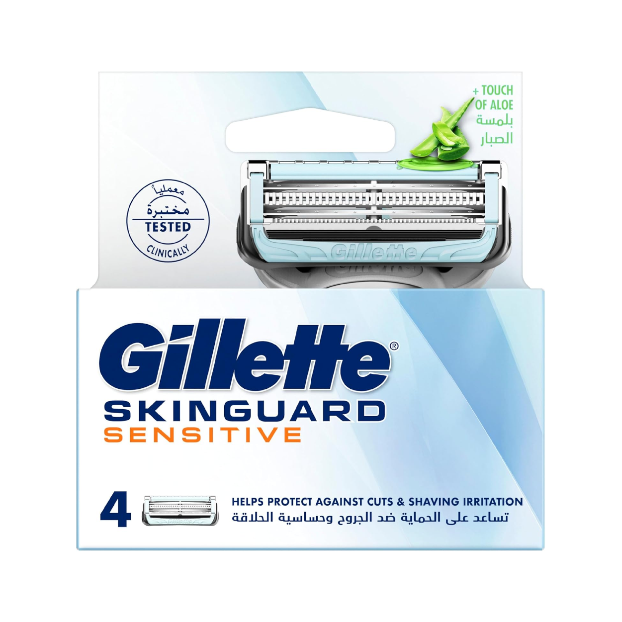 Gillette Skinguard Sensitive 4Ct W/Aloe
