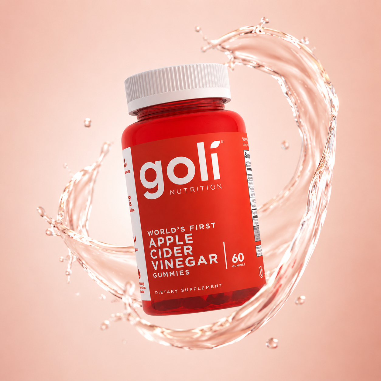 Goli Nutrition World's First Apple Cider Vinegar Gummies 60 Gummies dietary supplement supporting digestion and metabolism