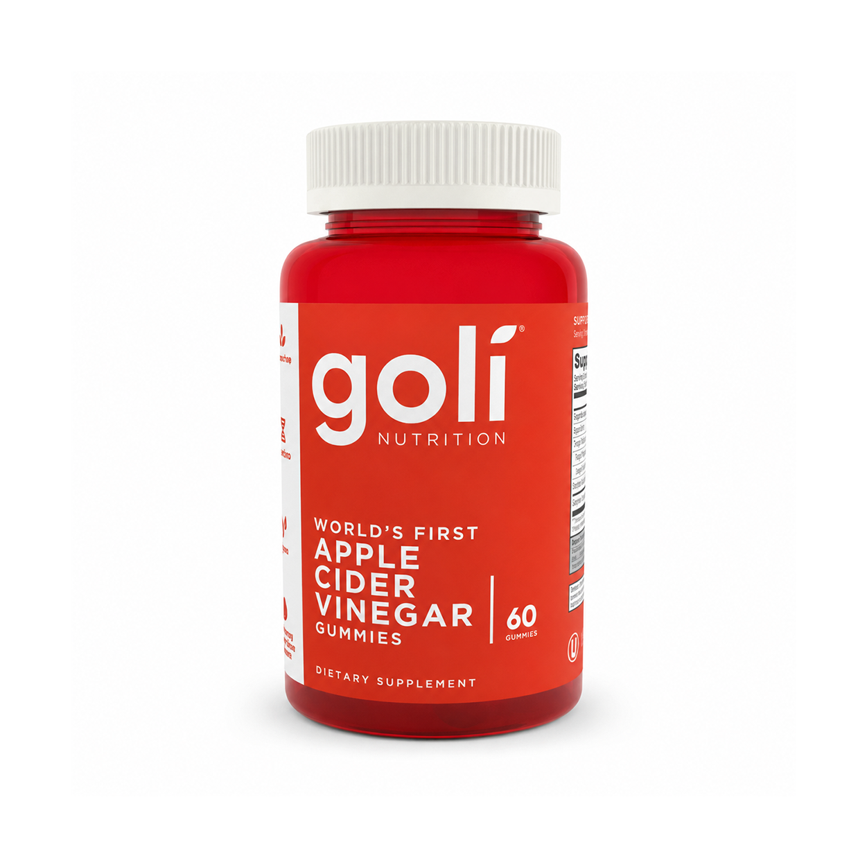 Goli Nutrition World's First Apple Cider Vinegar Gummies 60 Gummies dietary supplement supporting digestion and metabolism