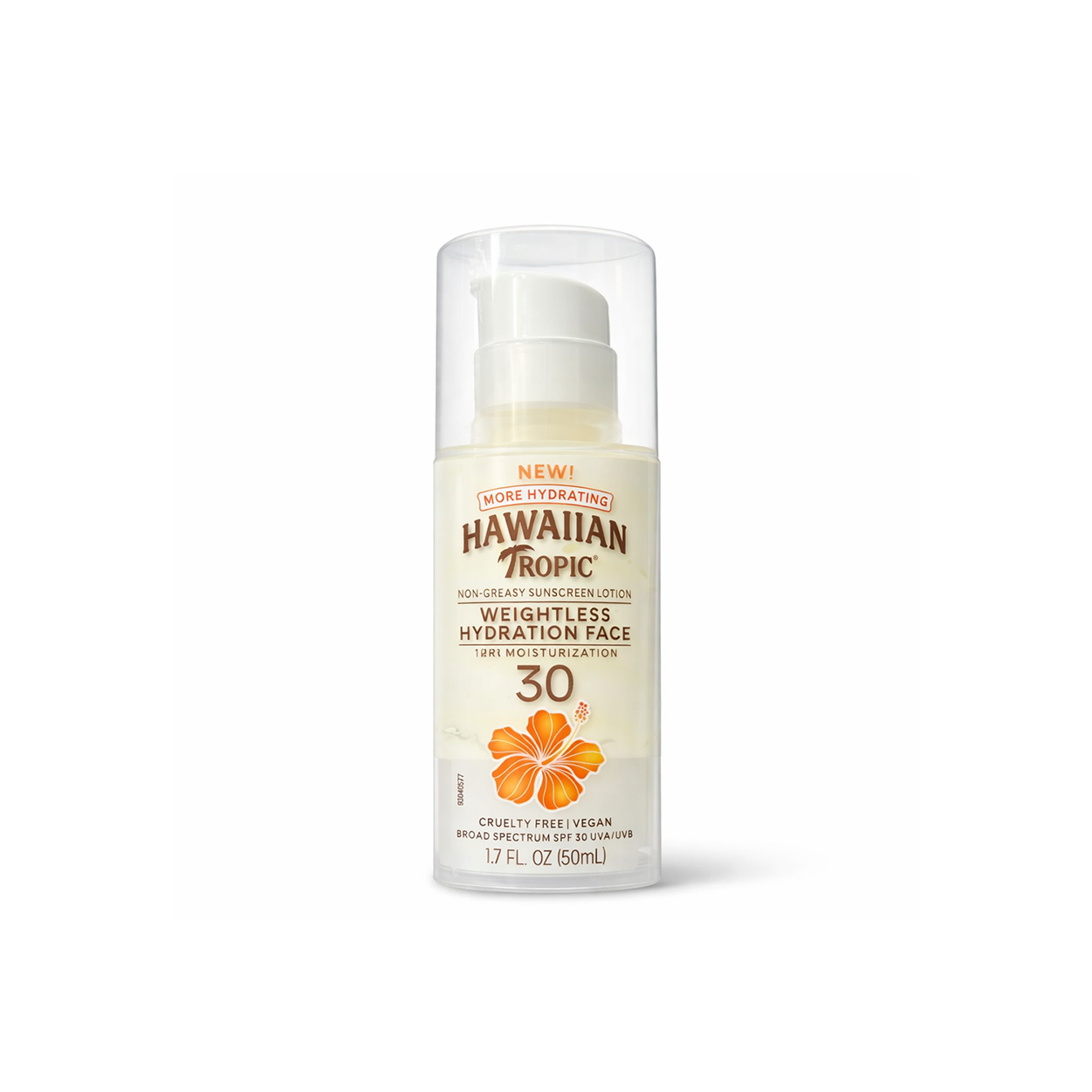 Hawaiian Tropic Weightless Hydration Face Sunscreen SPF 30 50ml lightweight non greasy facial sunscreen bottle