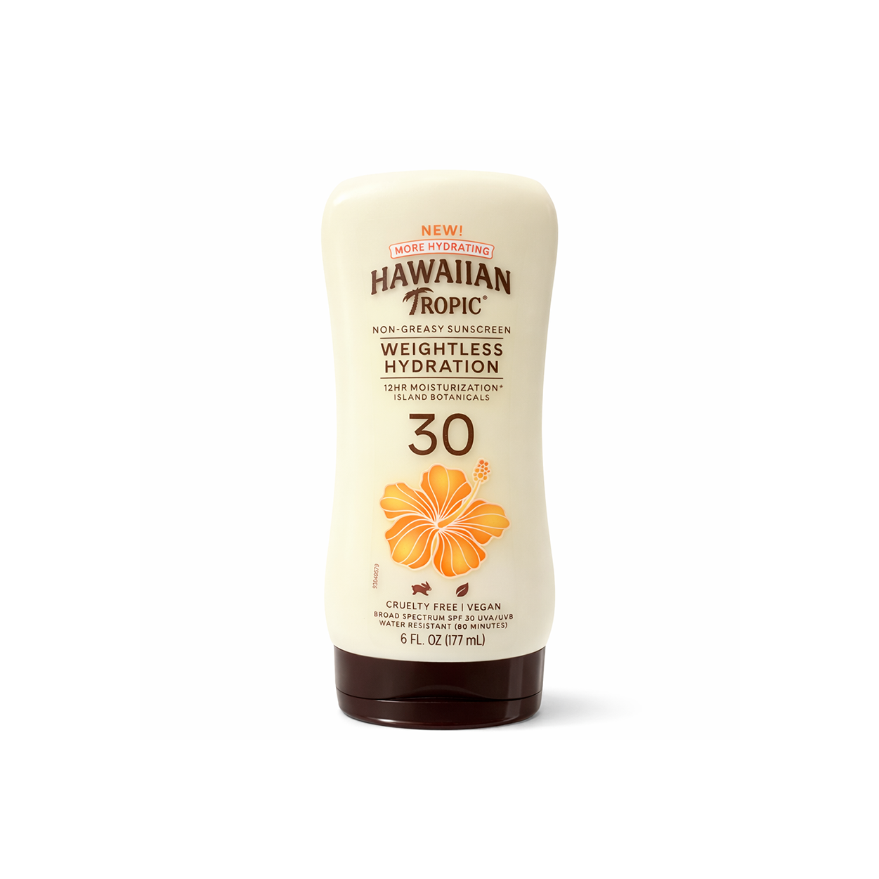 Hawaiian Tropic Weightless Hydration Non-Greasy Sunscreen SPF 30 177ml body lotion providing lightweight UVA UVB protection