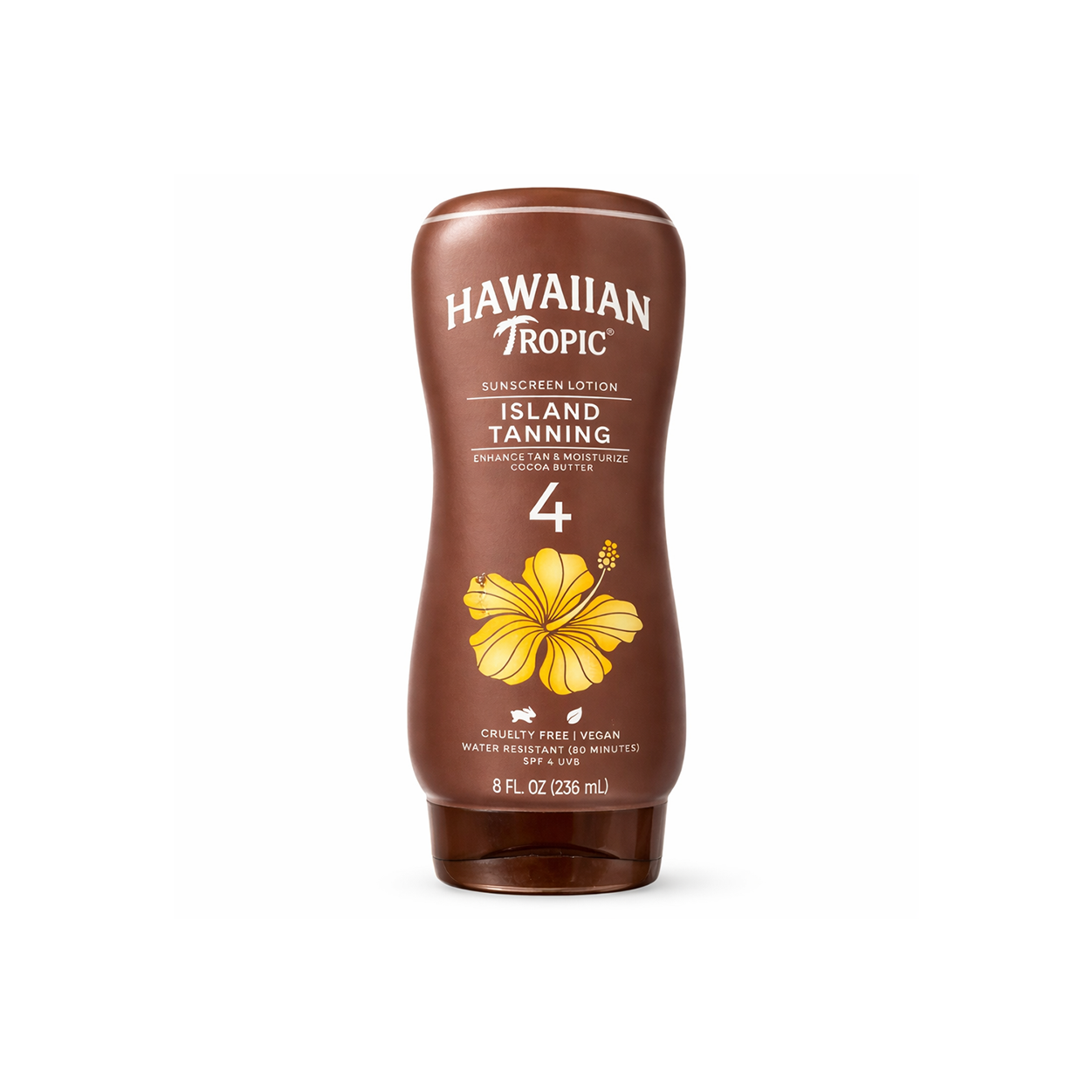 Hawaiian Tropic Island Tanning Sunscreen Lotion SPF 4 236ml moisturizing tanning lotion with cocoa butter for radiant sun-kissed skin