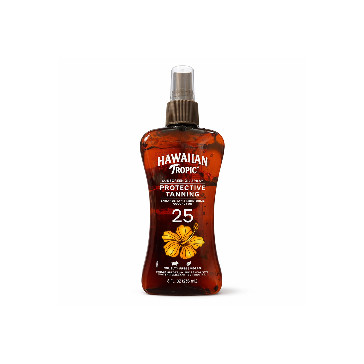 Hawaiian Tropic Protective Tanning Sunscreen Oil Spray SPF 25 236ml with coconut oil for moisturizing and sun protection