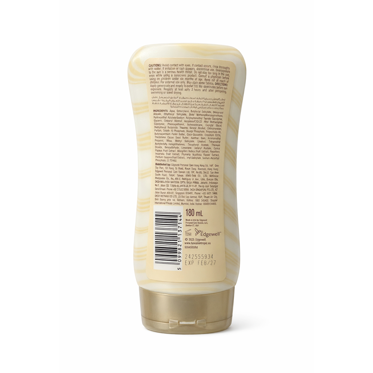 Hawaiian Tropic Hydrating Protection Lotion SPF 30 sunscreen 180ml bottle for body with moisturizing and UVA UVB protection