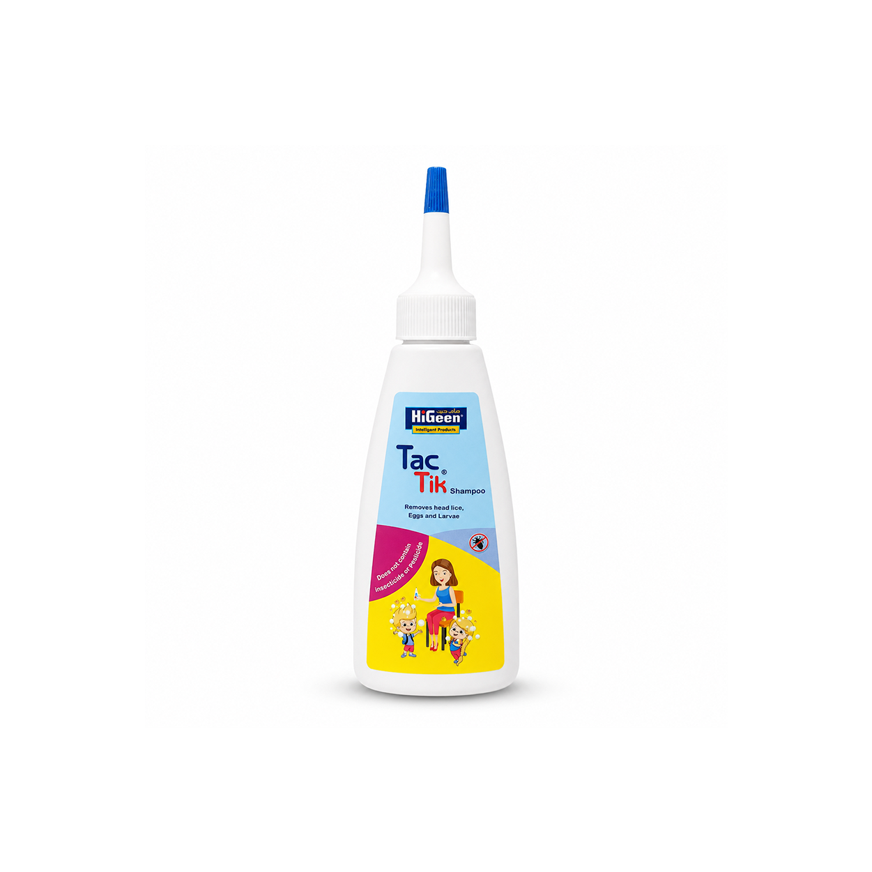 HiGeen Tac Tik Shampoo 150ml anti-lice shampoo helps remove head lice, eggs and larvae for adults and children over 2 years.