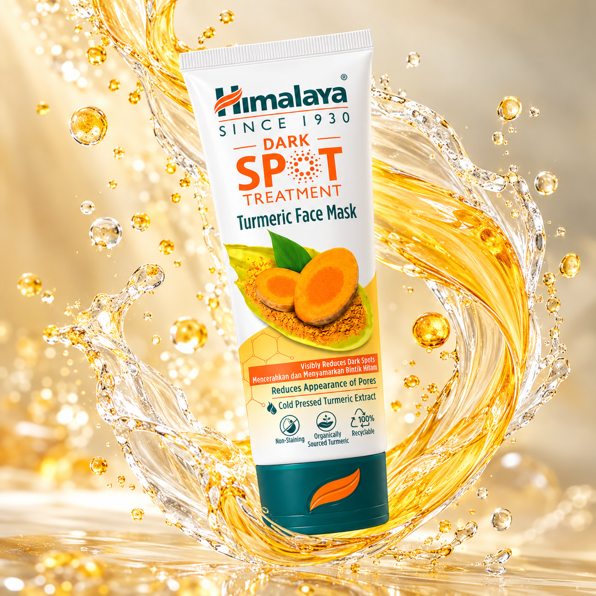 Himalaya Dark Spot Treatment Turmeric Face Mask for dark spots and visible pores, turmeric skincare treatment