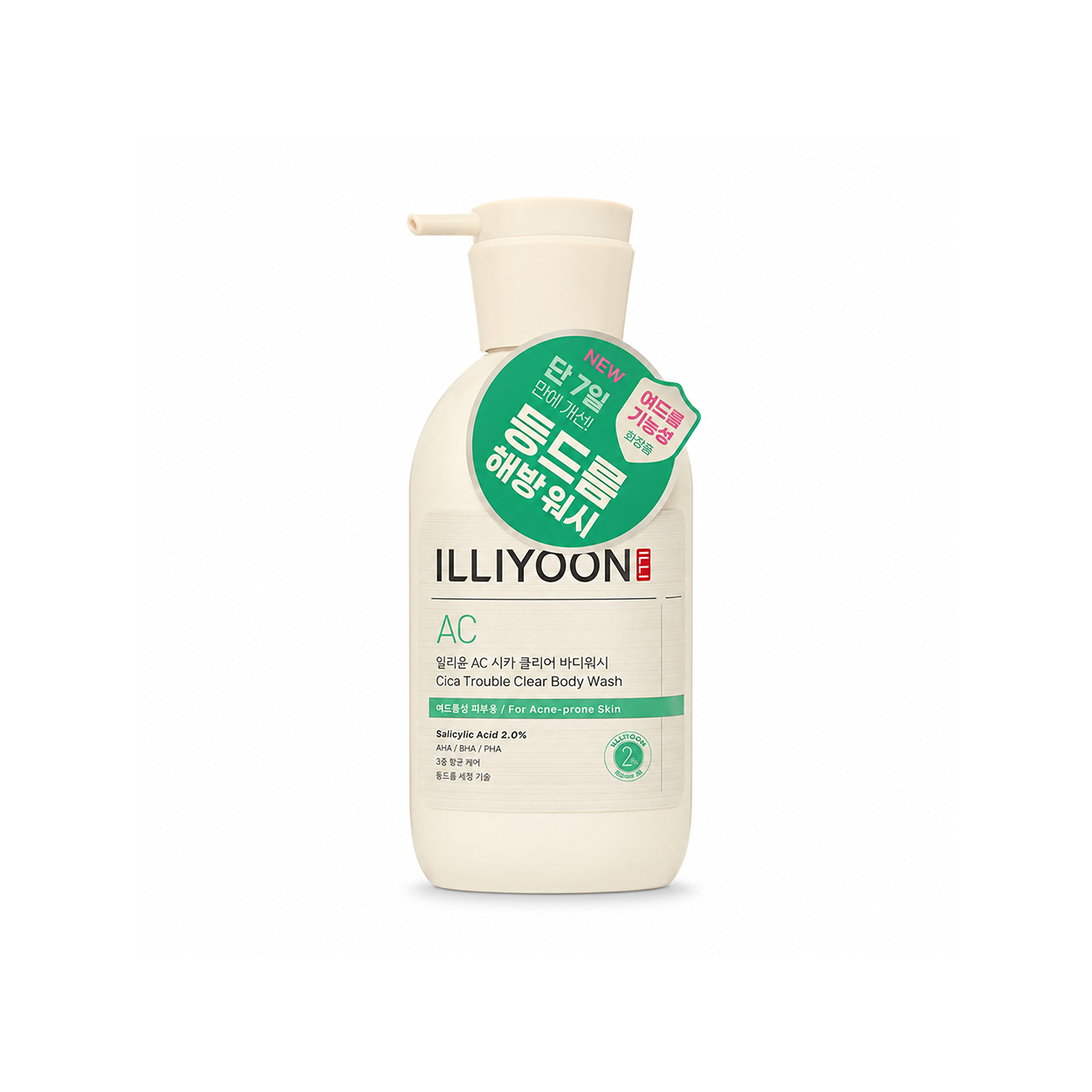ILLIYOON AC Cica Trouble Clear Body Wash 400ml acne body wash for acne-prone skin and deep cleansing daily