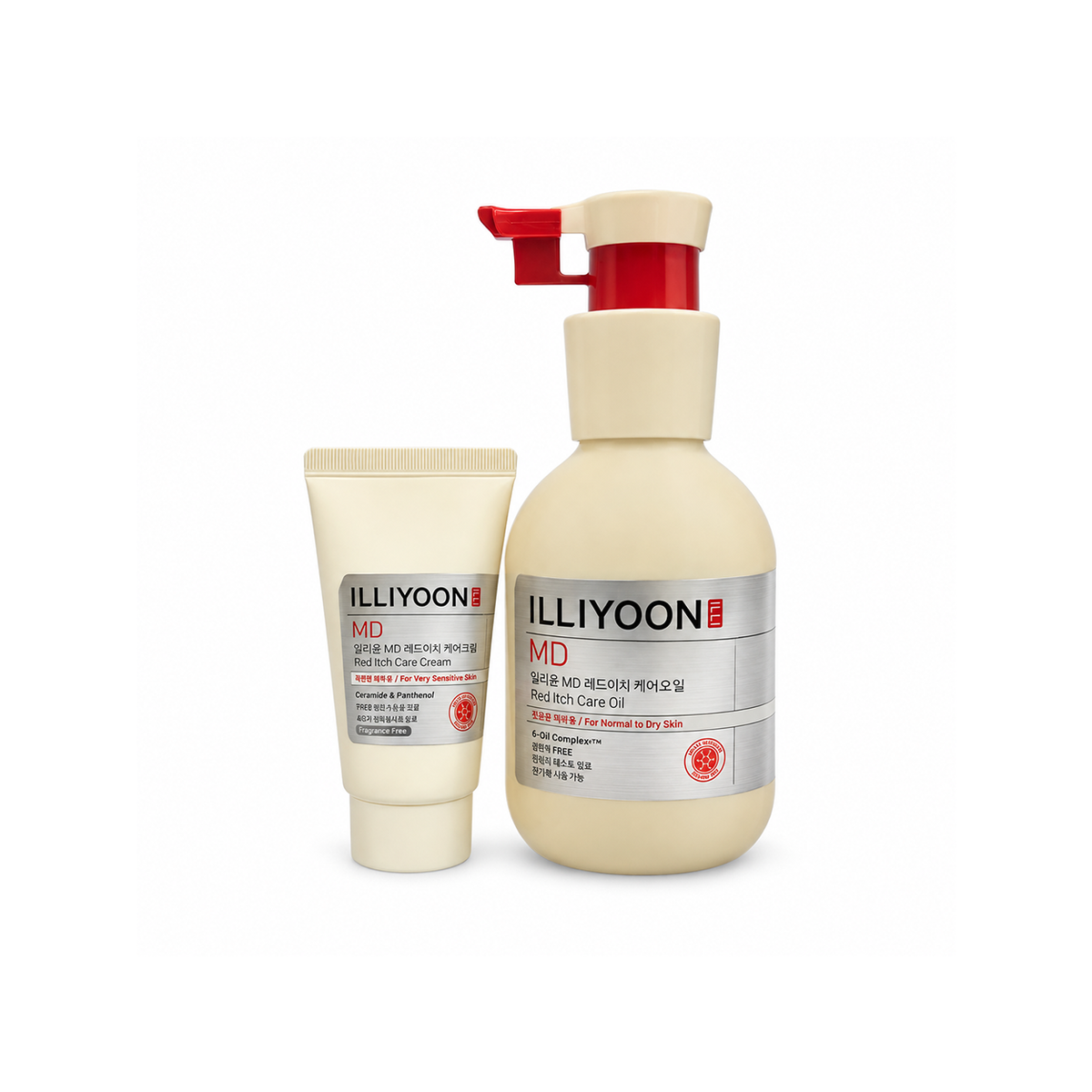 ILLIYOON MD Red Itch Care Oil 200ml body oil for dry and sensitive skin, designed to nourish and soothe skin