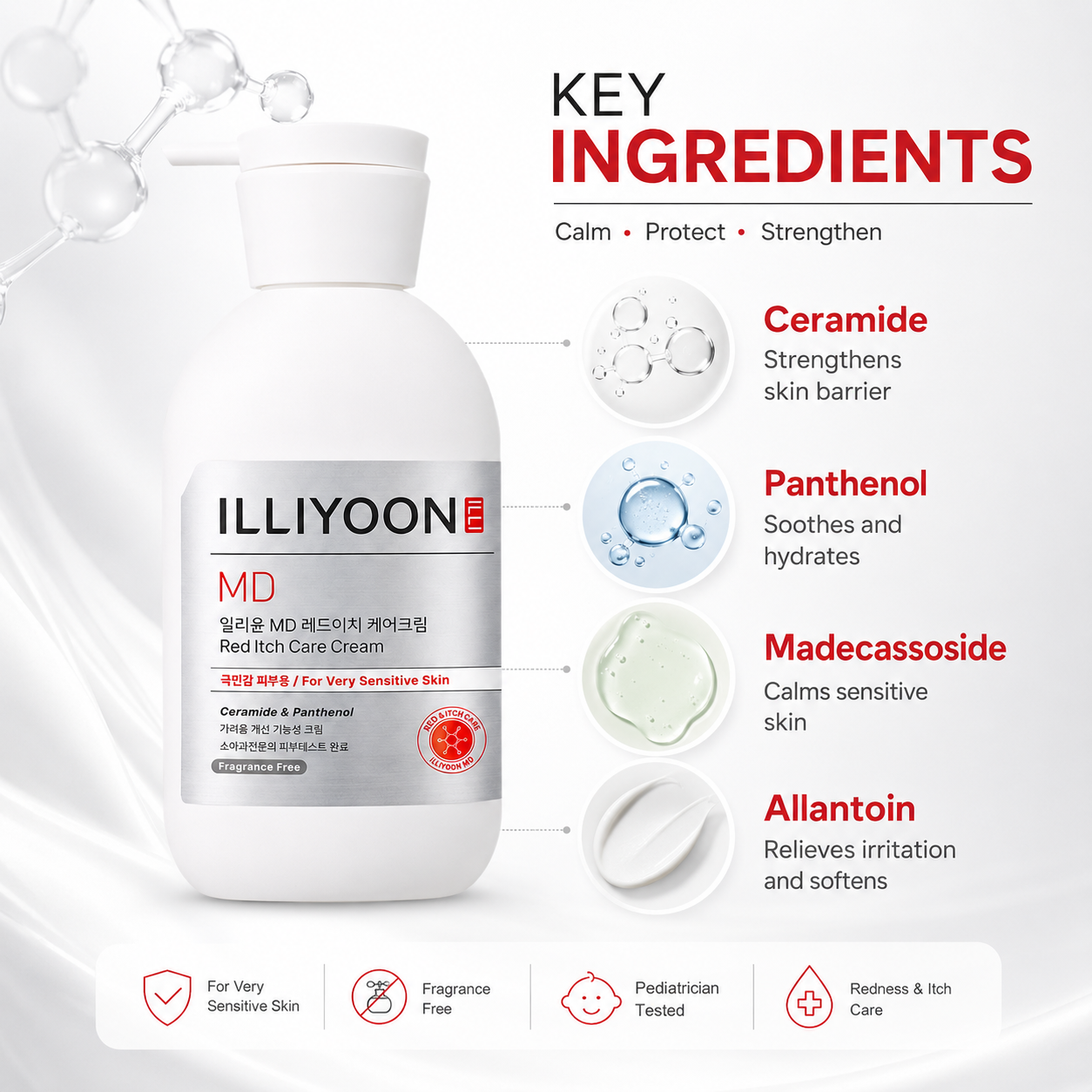 ILLIYOON MD Red Itch Care Cream 330ml sensitive skin body cream for dry skin and itch relief