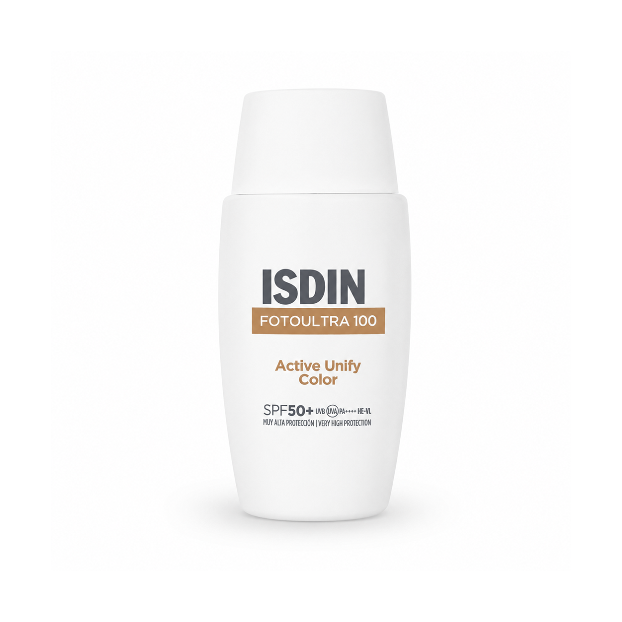 ISDIN FotoUltra 100 Active Unify Color SPF50+ tinted facial sunscreen 50ml helping protect against pigmentation and UV damage.