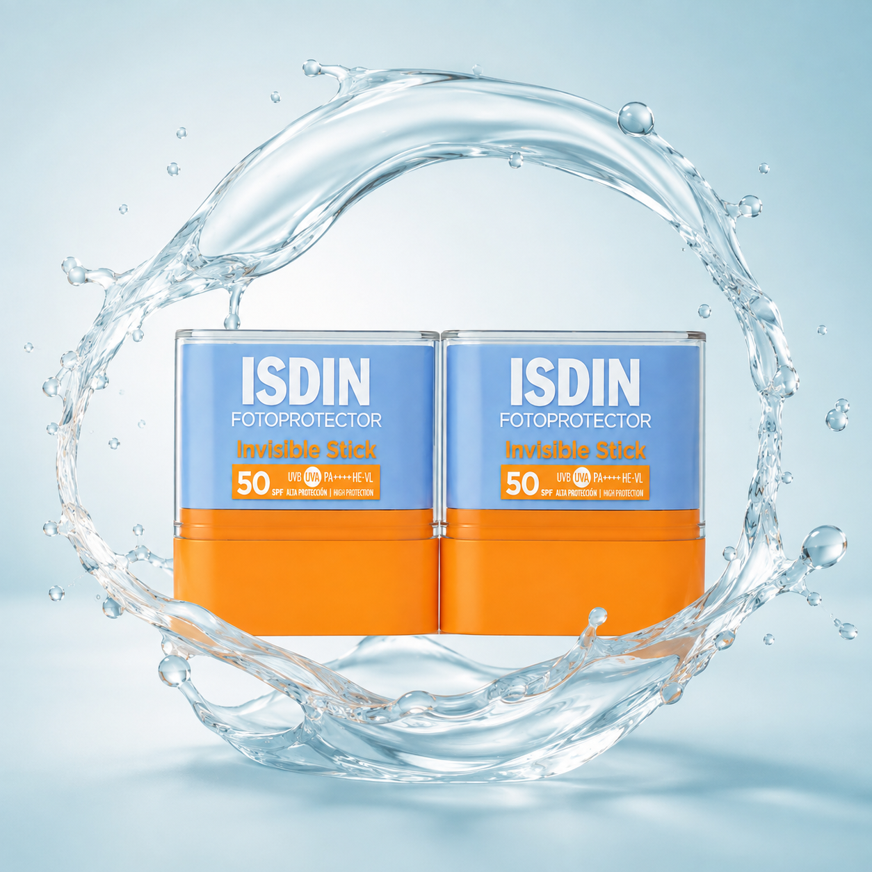 ISDIN Fotoprotector Invisible Stick SPF 50 sunscreen stick 10g with invisible finish for broad-spectrum UVA/UVB daily sun protection.