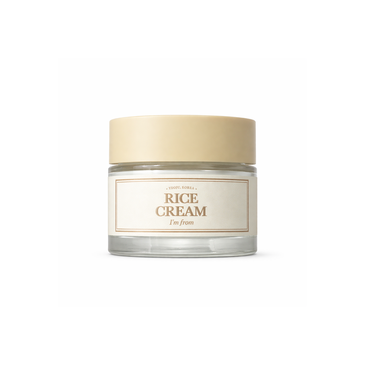 I'm From Rice Cream 50g Korean face moisturizer with rice bran extract for deep hydration and skin brightening in premium skincare packaging.