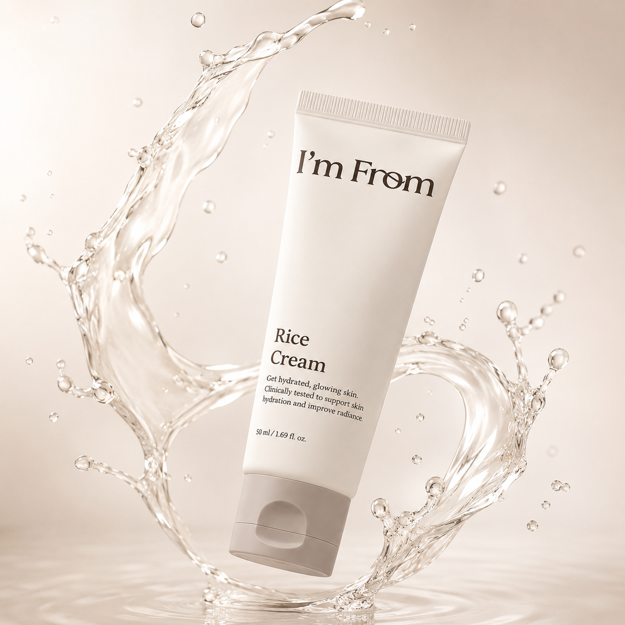 I'm From Rice Cream 50ml hydrating face cream for dry and sensitive skin, nourishing the skin barrier with rice bran water for lasting moisture.