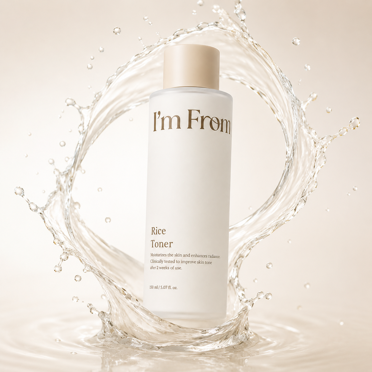 I'm From Rice Toner 150ml face toner with rice extract, designed to hydrate, brighten dull skin, and improve overall skin texture.