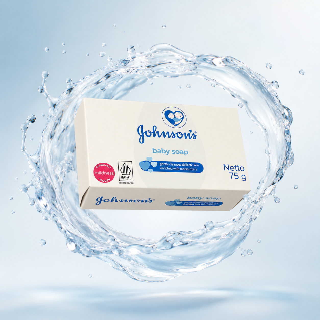 Johnson’s Baby Soap 75g gentle baby cleansing bar for delicate skin with moisturizers for soft daily baby care