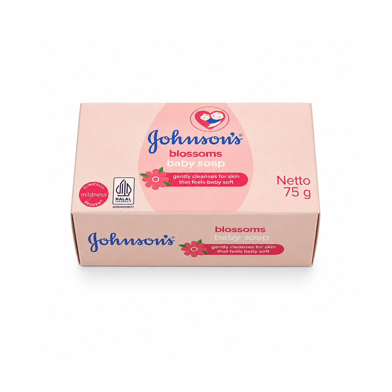 Johnson’s Blossoms Baby Soap 75g gentle baby cleansing bar for soft delicate skin with mild floral fragrance