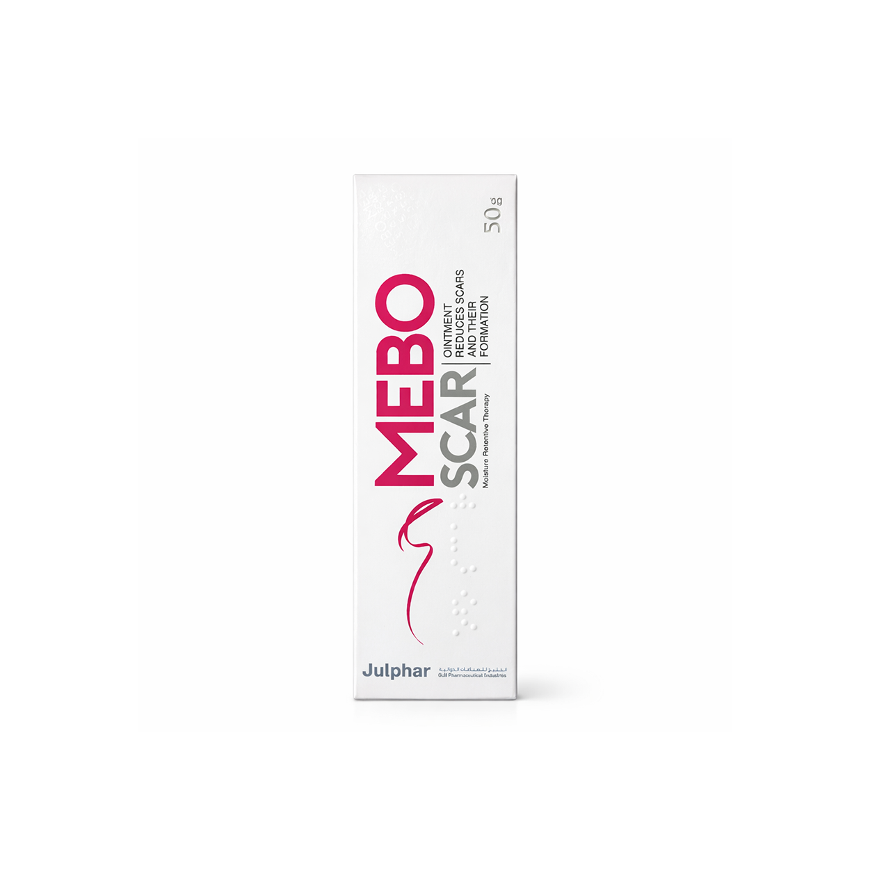 Julphar Mebo Scar Ointment 50g tube for scar treatment and skin healing with sesame oil and natural ingredients