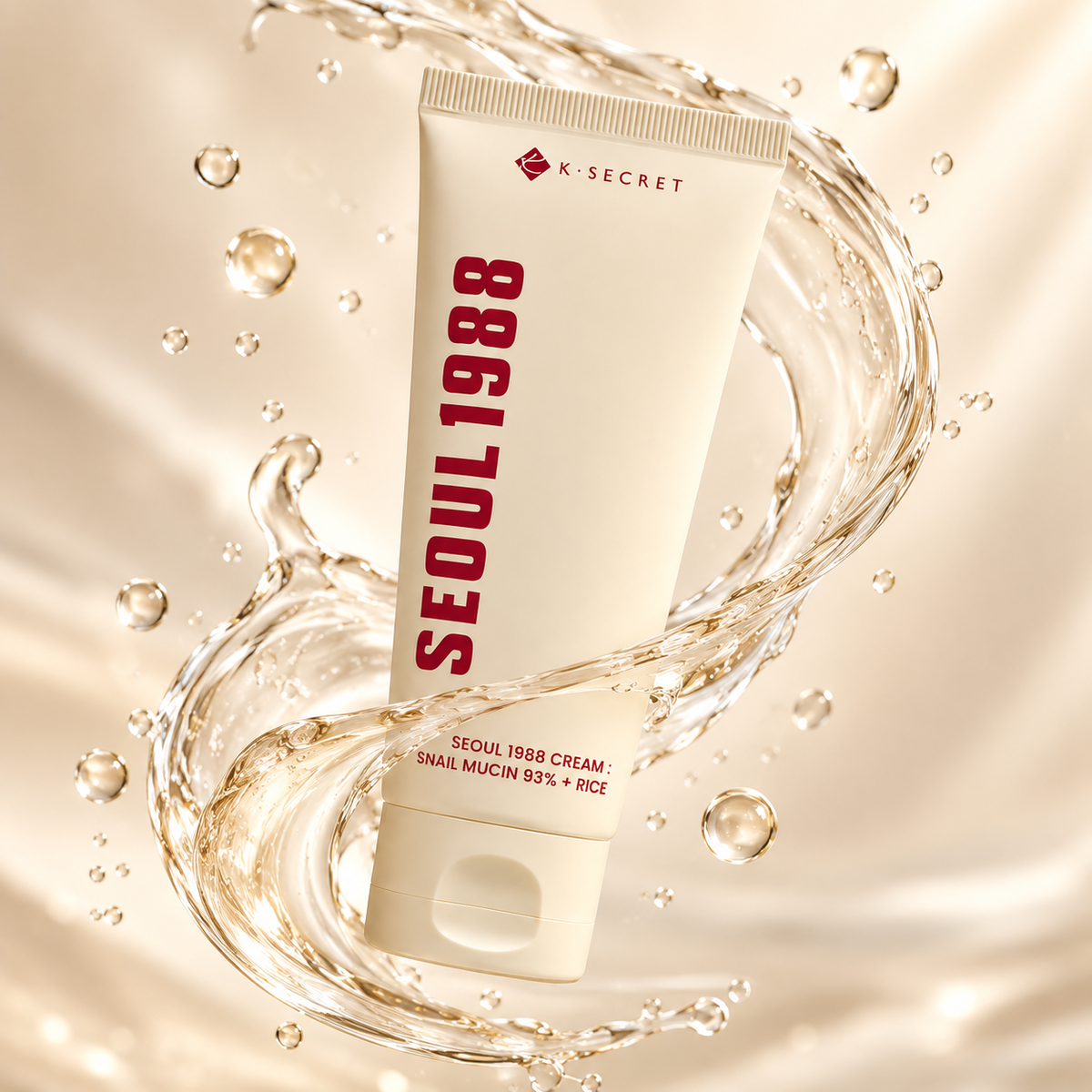 K-SECRET SEOUL 1988 CREAM : SNAIL MUCIN 93% + RICE 100ml face cream for hydrating and nourishing dry skin
