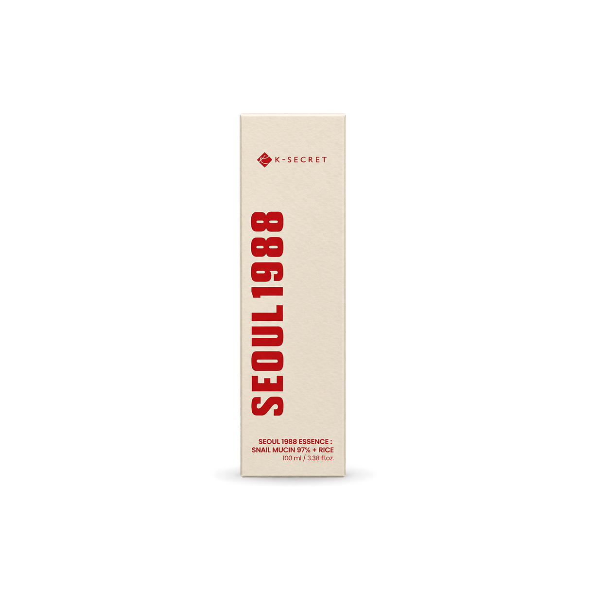 K-SECRET Seoul 1988 Essence: Snail Mucin 97% + Rice 100ml facial essence for lightweight hydration and skin conditioning