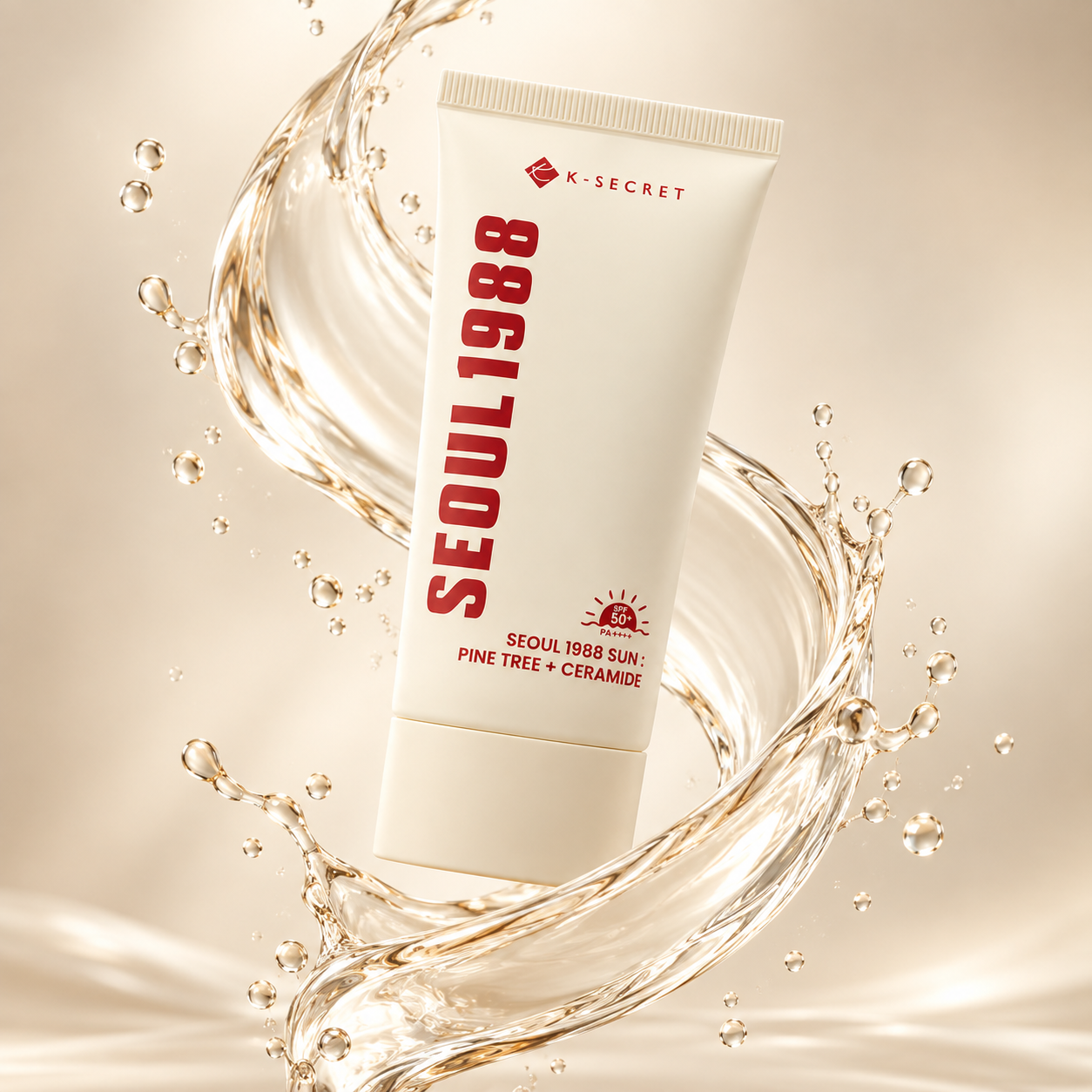 K-SECRET Seoul 1988 Sun Pine Tree + Ceramide SPF 50+ facial sunscreen 50ml for daily UV protection