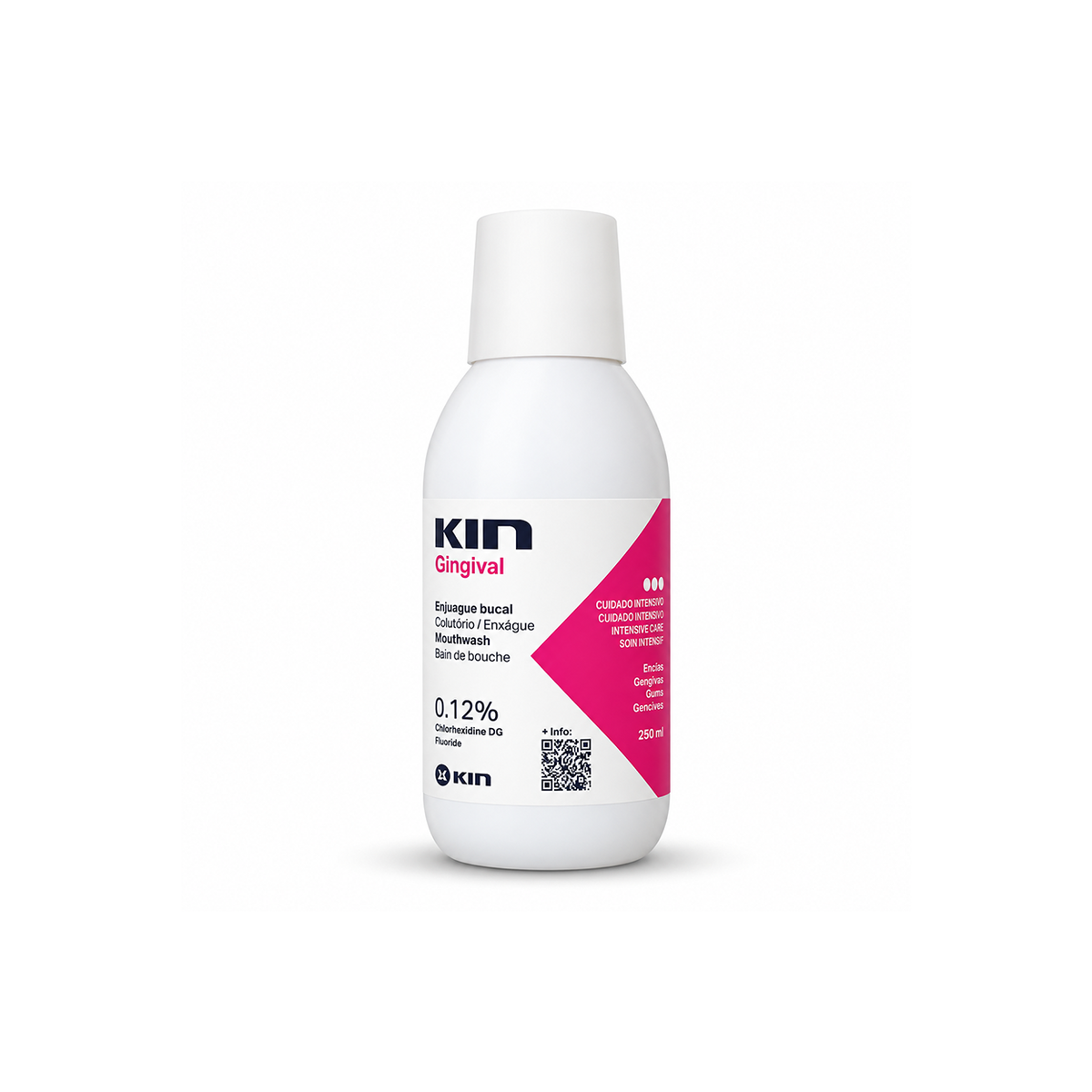 KIN Gingival Mouthwash 250ml for intensive gum care with 0.12% chlorhexidine and fluoride, 0% alcohol