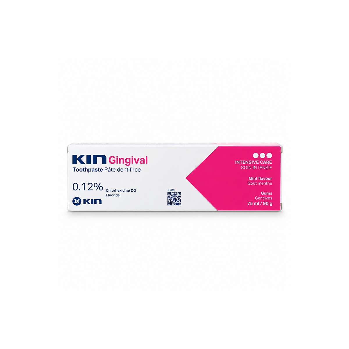 KIN Gingival Toothpaste 0.12% Chlorhexidine 75ml/90g for intensive gum care and oral hygiene