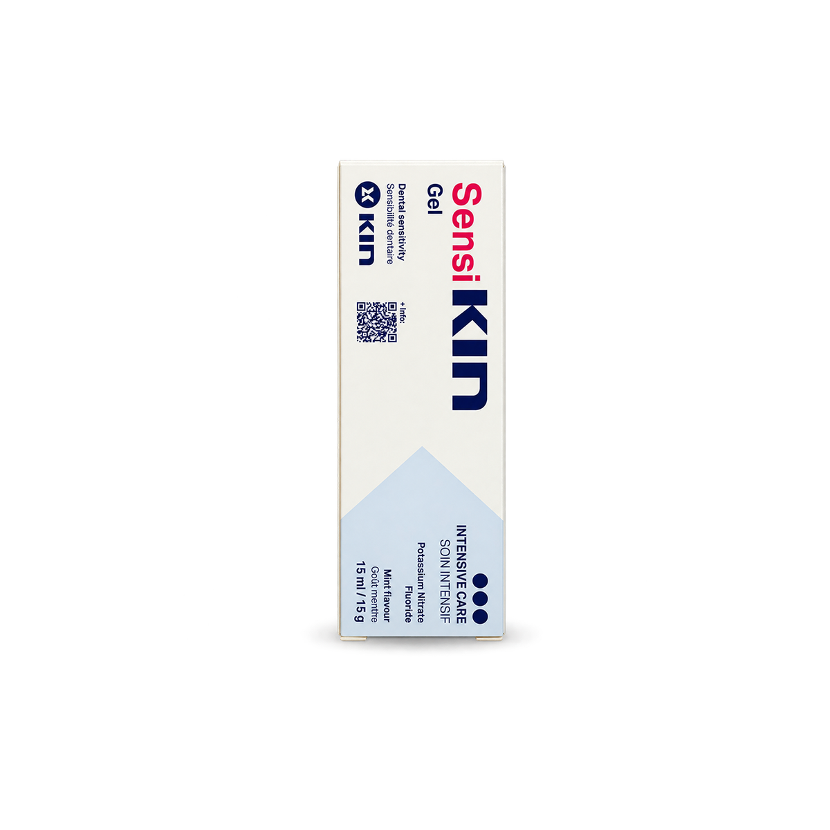 KIN Sensi Gel intensive care dental gel 15ml for sensitive teeth, formulated with potassium nitrate and fluoride