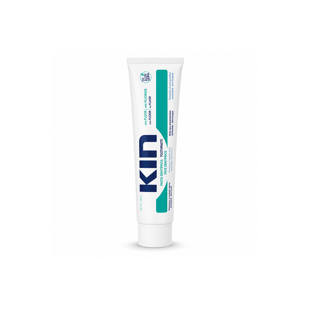 KIN Toothpaste with Fluoride 125ml/160g, daily fluoride toothpaste for cavity and plaque protection