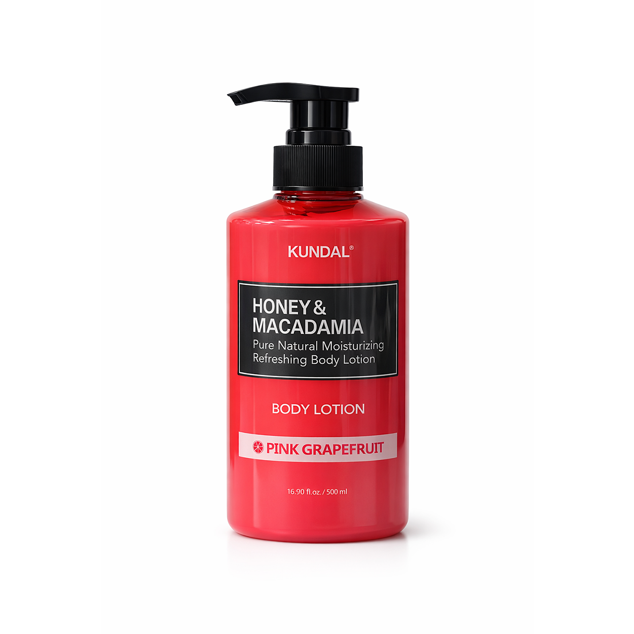 KUNDAL Honey Macadamia Pink Grapefruit body lotion 500ml bottle moisturizing lotion for dry skin hydration