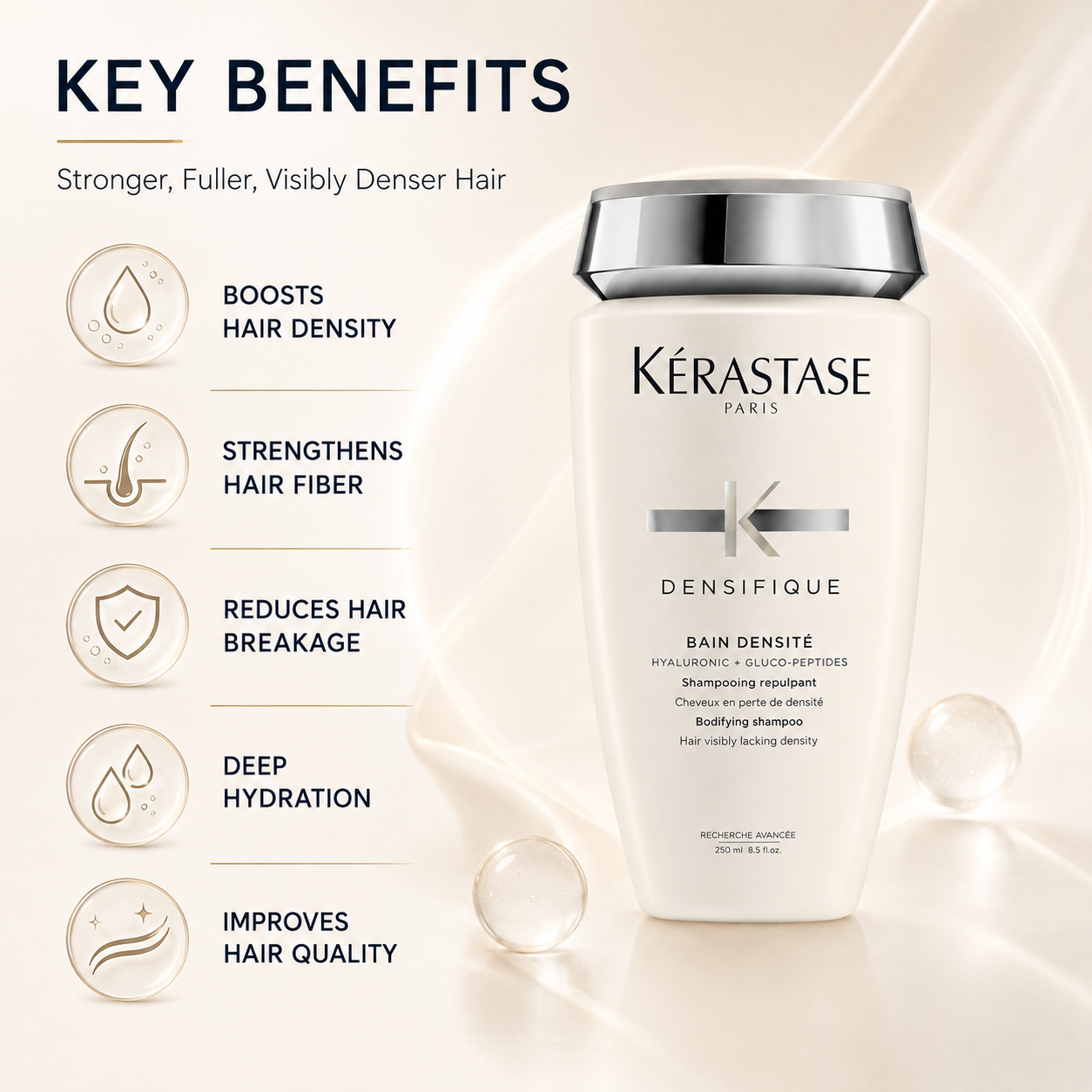 Kérastase Densifique Bain Densité Bodyfying Shampoo 250ml for fuller-looking, denser hair