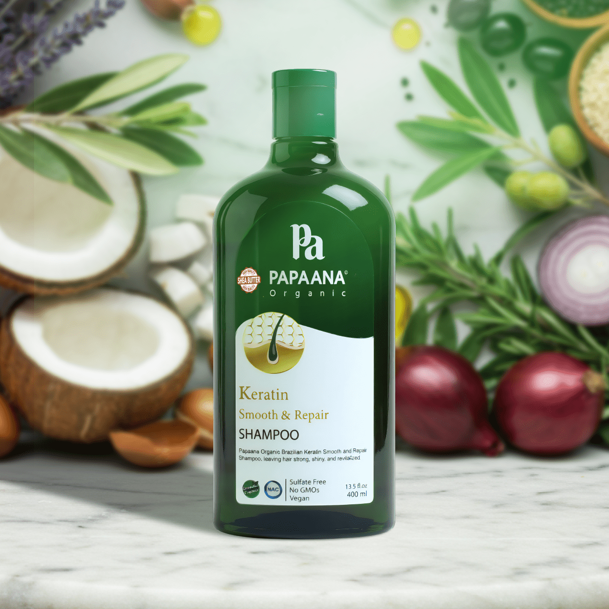 Papaana Organic Keratin Smooth & Repair Shampoo