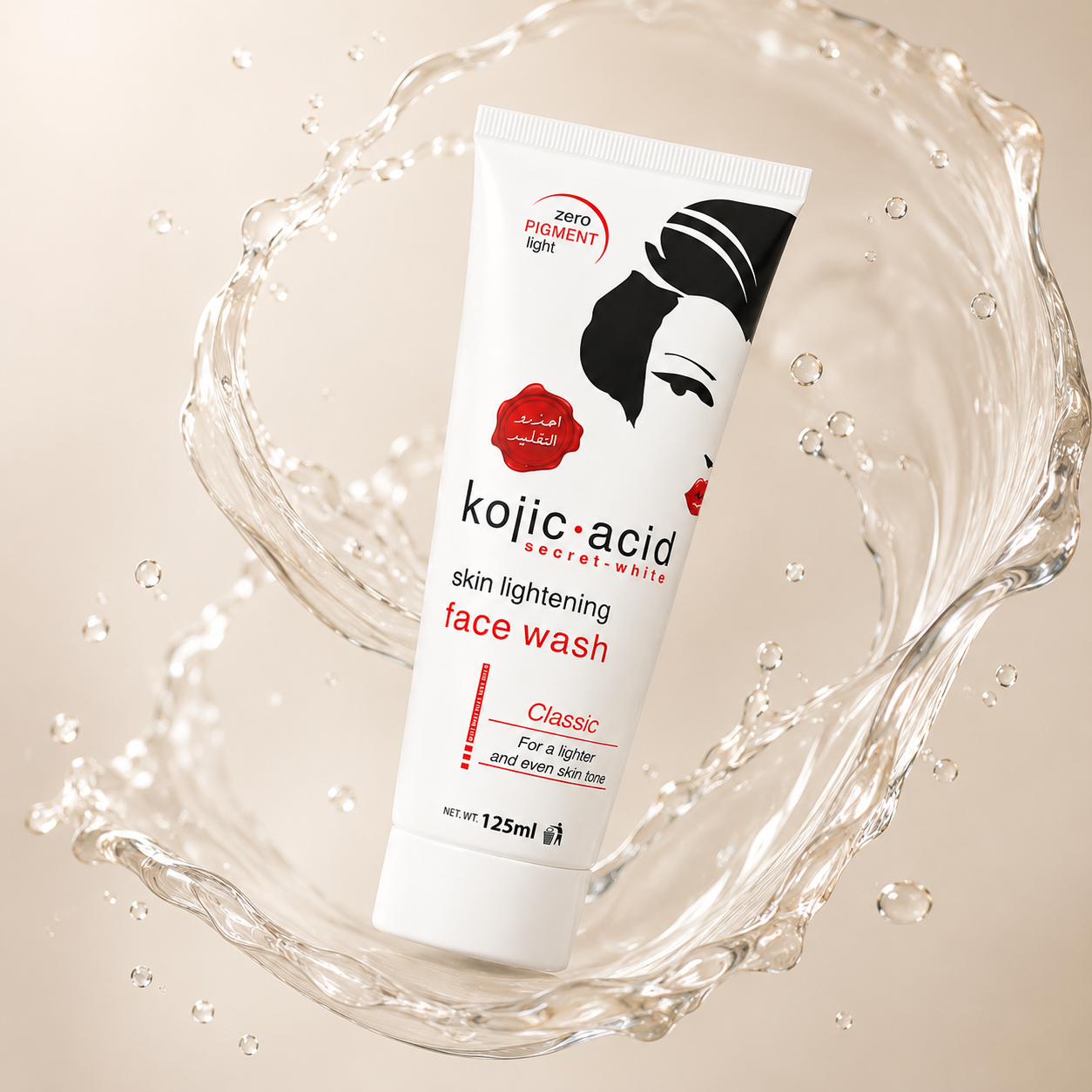 Kojic Acid Secret White Skin Lightening Face Wash 125ml brightening facial cleanser for uneven skin tone and dull skin